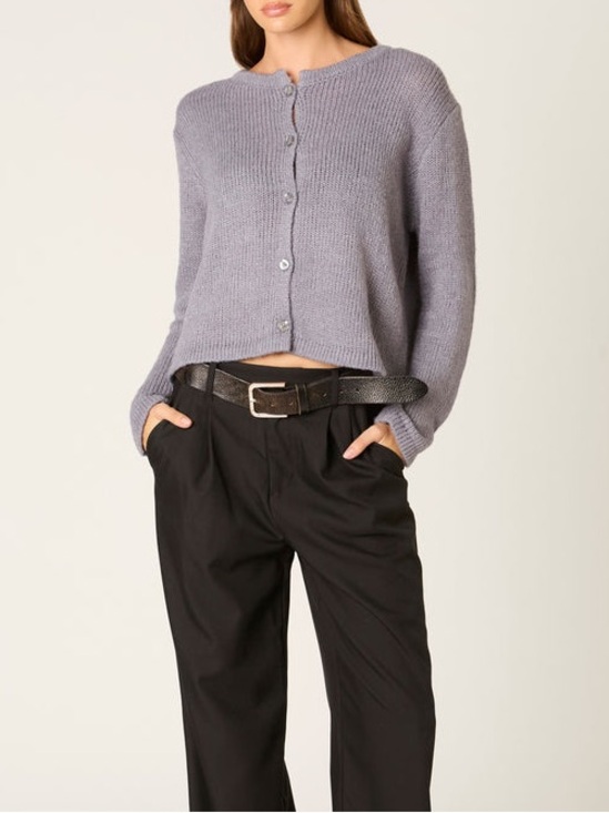Nia Sweaters - NWT Nia the Brand Grey Ariana Soft Girl Minimalist Cardigan Size Small/ Medium